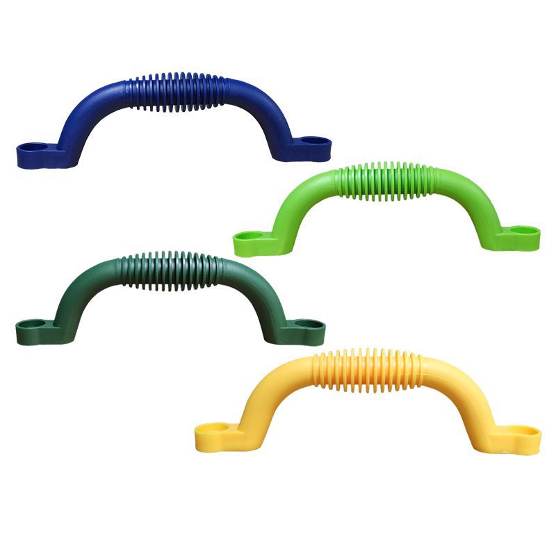 Kids Outdoor Wooden Playhouse - 6Pcs Playground Safety Handholds Outdoor Climbing