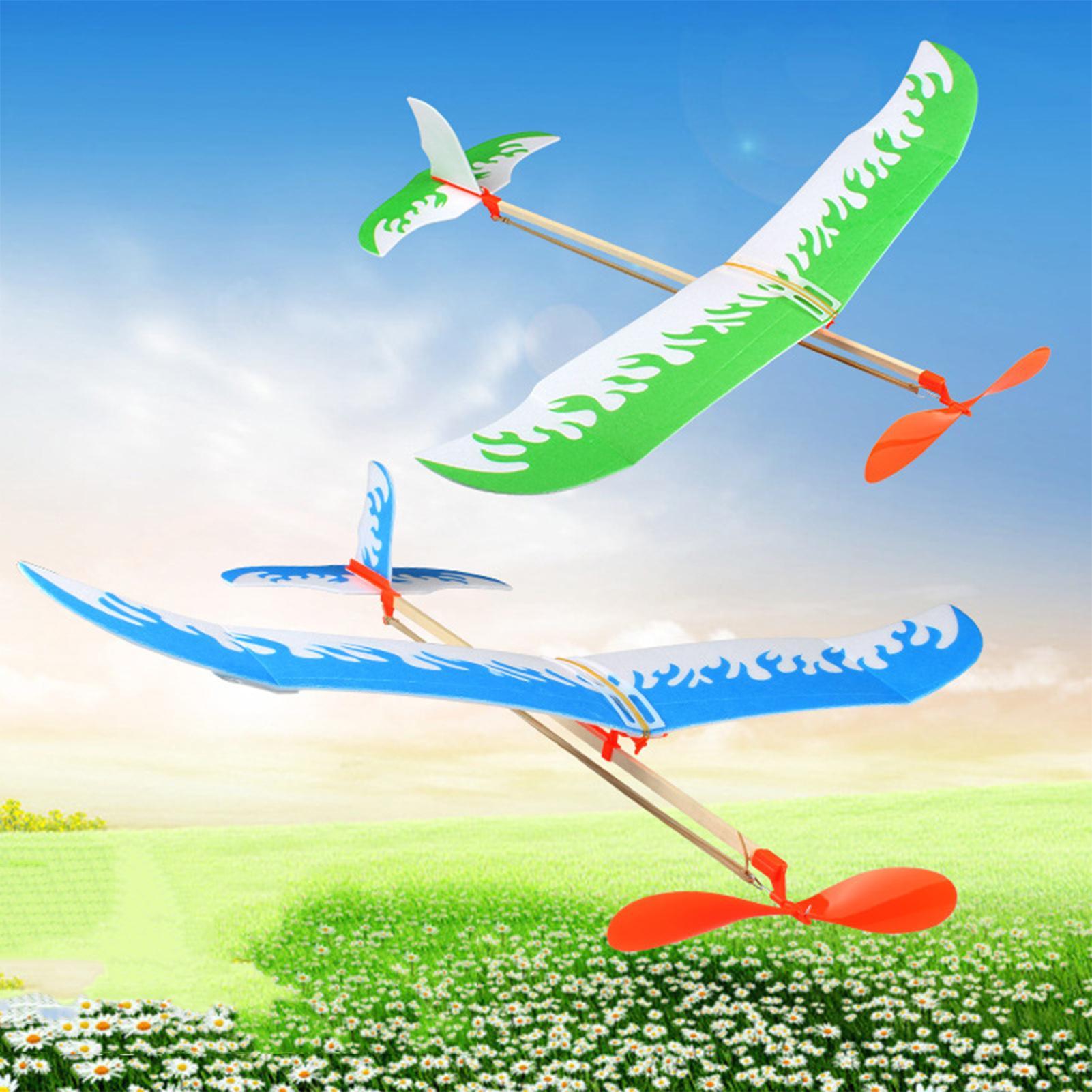 Kids Outdoor Play Equipment - Rubber Band Airplanes Powered Glider Aircraft
