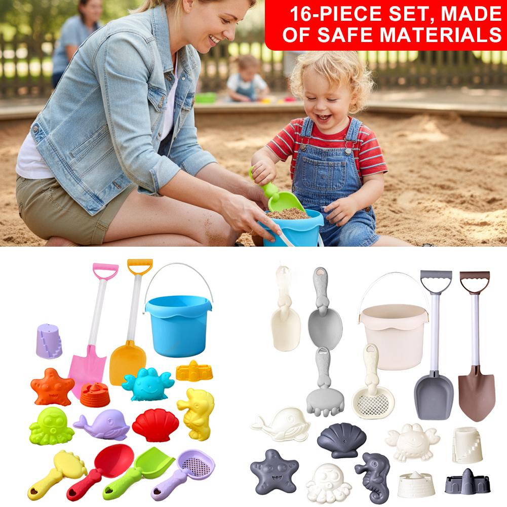 Kids Outdoor Play Equipment - Mini Beach Toy Set Shovels Buckets