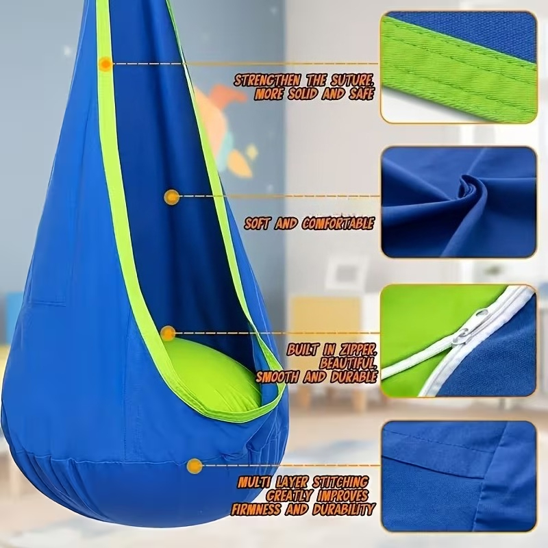 Kids Outdoor Hammock Swing - Kids Hanging Chair Indoor Outdoor Children