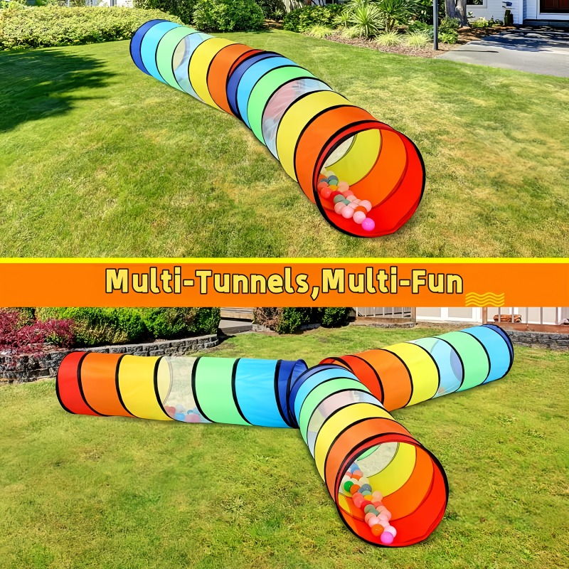 Kids Outdoor Play Tent - Colorful Crawl Tunnel Breathable Mesh Indoor