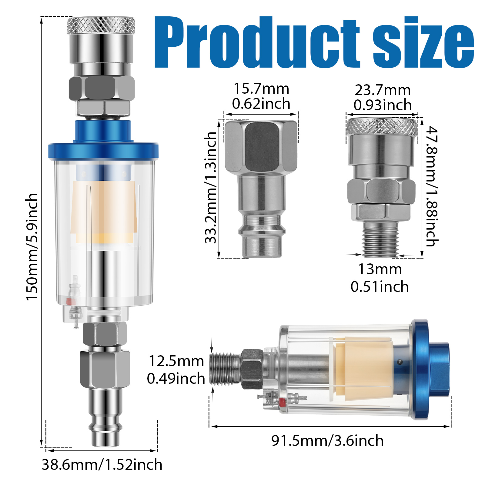 1/4 Inch Inline Air Oil Water  - Water Gun Soaker ulasan dan harga