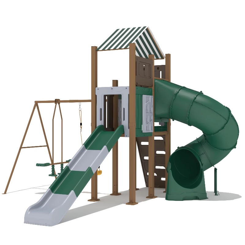 Eco Friendly Kids Slide Plasti - Kids Outdoor Wooden Playhouse ulasan dan harga