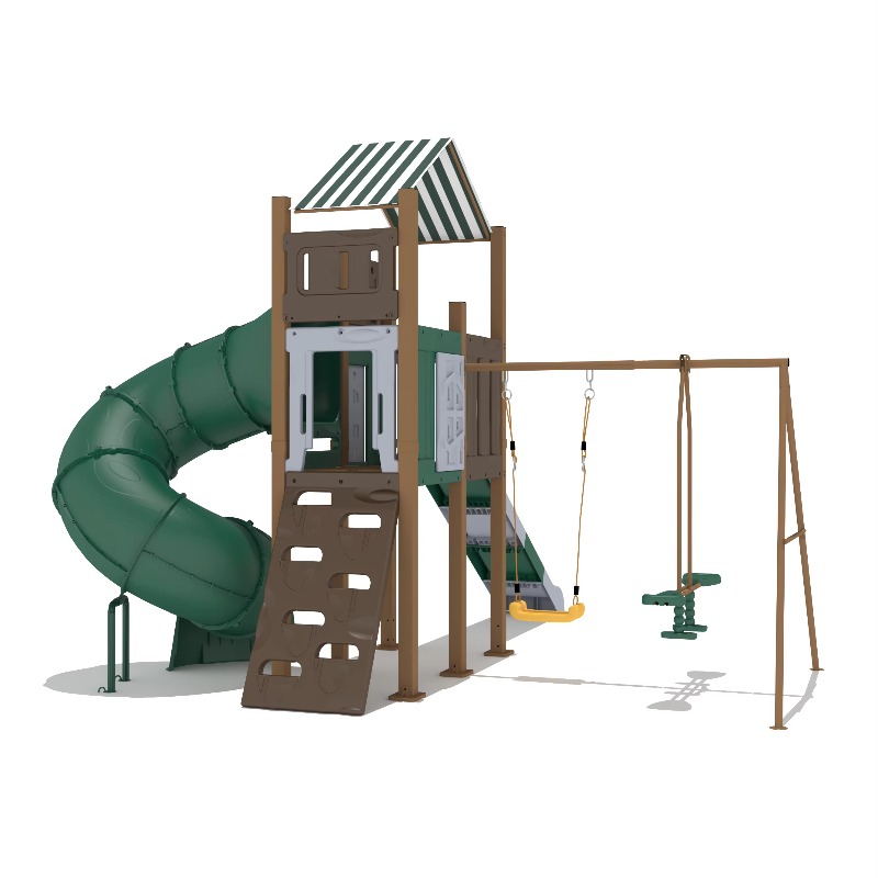 Eco Friendly Kids Slide Plasti - Kids Outdoor Wooden Playhouse ulasan dan harga