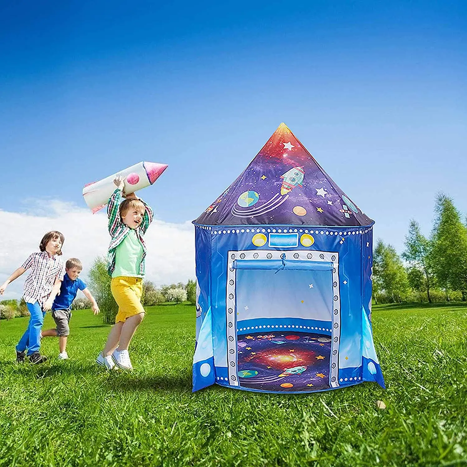 Rocket Ship Kids Tent Pop Up P - Kids Outdoor Play Tent ulasan dan harga