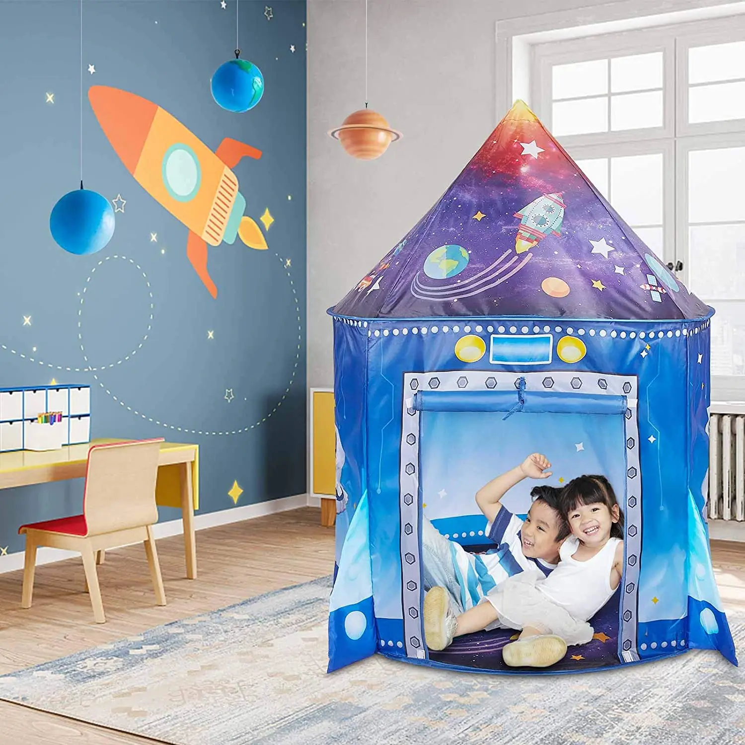 Rocket Ship Kids Tent Pop Up P - Kids Outdoor Play Tent ulasan dan harga