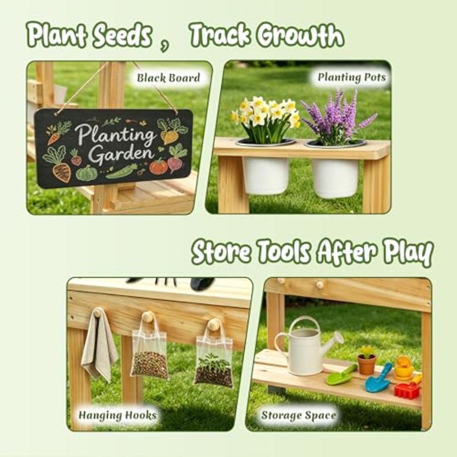 Outdoor Kids Potting Bench Wit - Kids Outdoor Chalkboard ulasan dan harga