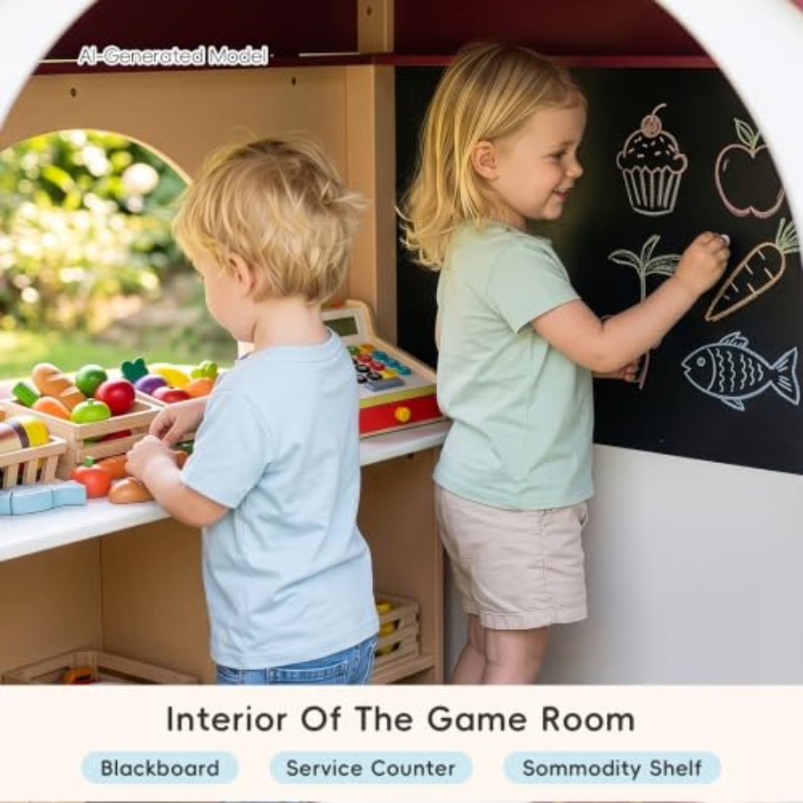 Outdoor Solid Wood Kids Playho - Kids Outdoor Chalkboard ulasan dan harga
