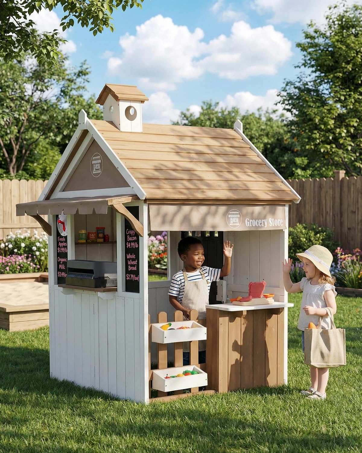 2-in-1 Cedar Wooden Kids Outdo - Kids Outdoor Chalkboard ulasan dan harga