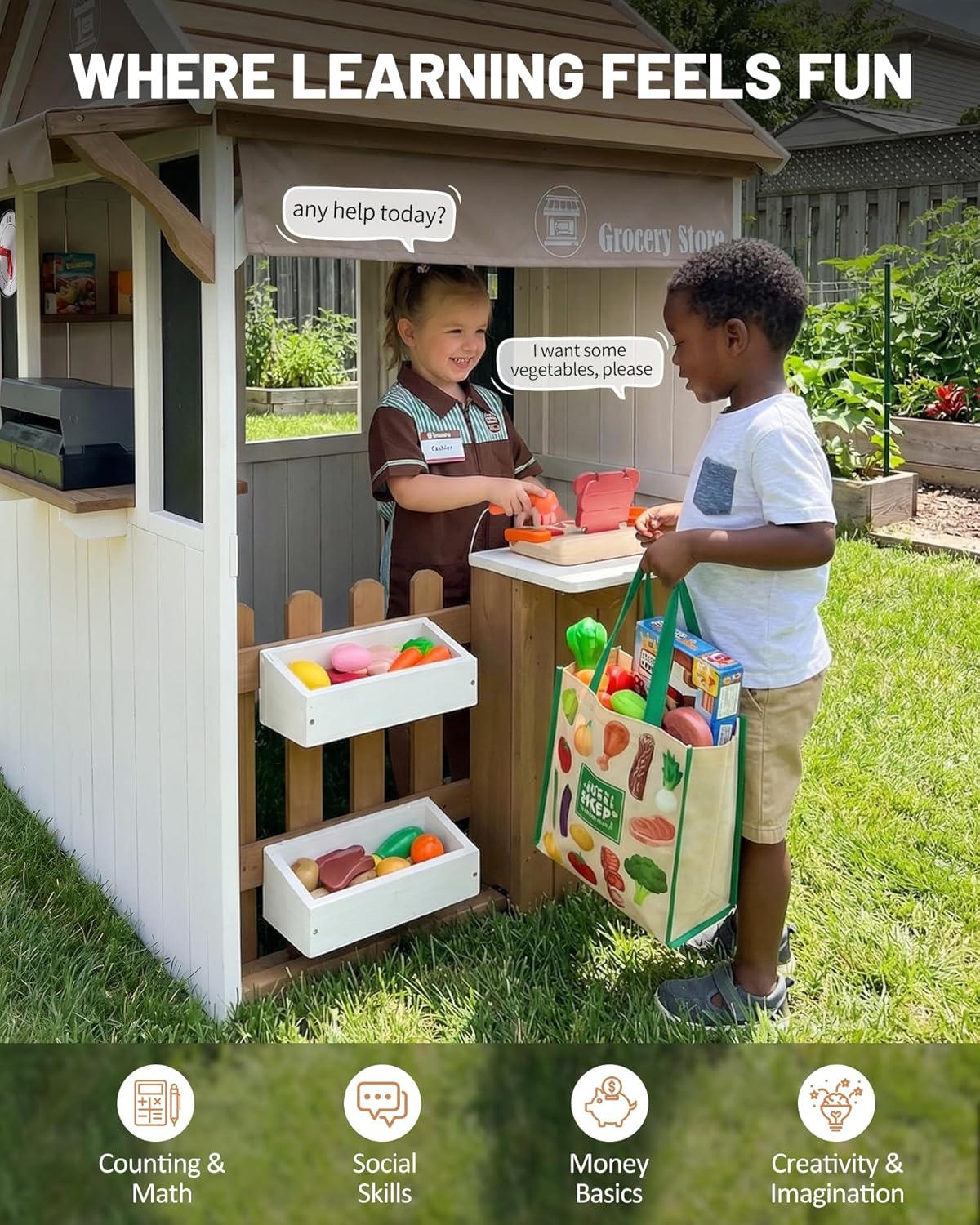 2-in-1 Cedar Wooden Kids Outdo - Kids Outdoor Chalkboard ulasan dan harga