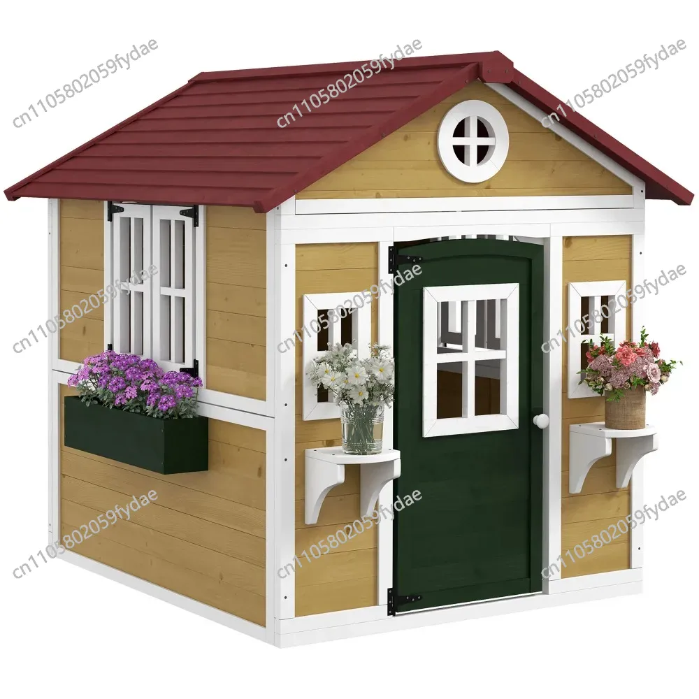 Outdoor Kids Playhouse, Wooden - Kids Outdoor Wooden Playhouse ulasan dan harga