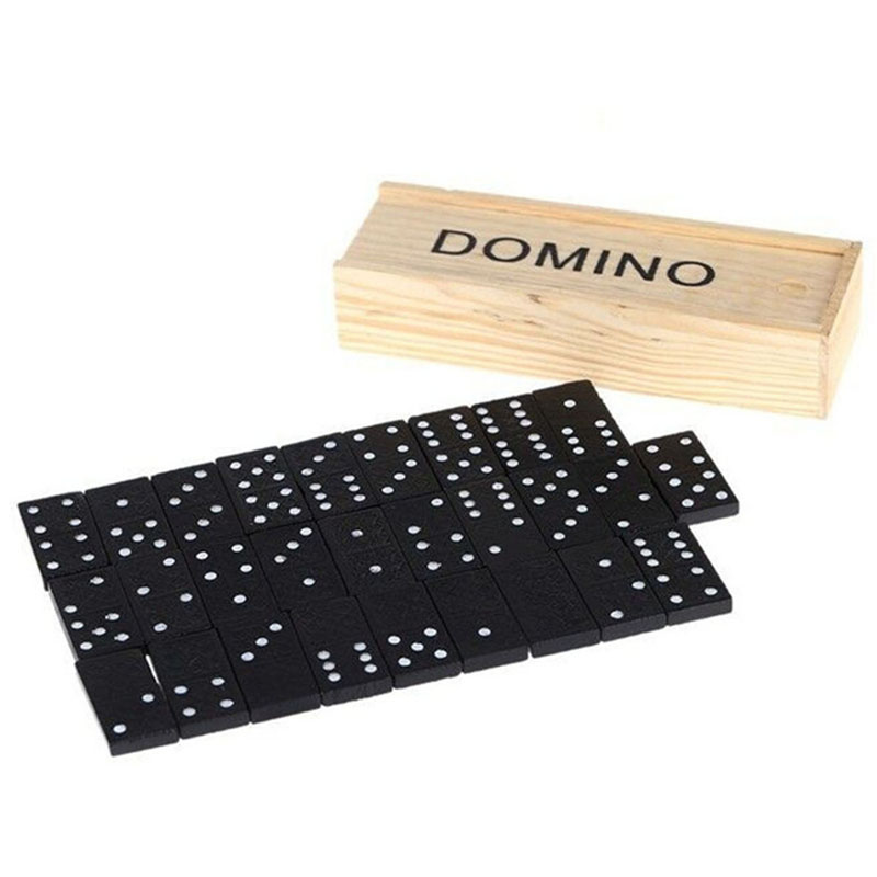28pcs/Set Wooden Domino Board  - Kids Outdoor Table ulasan dan harga