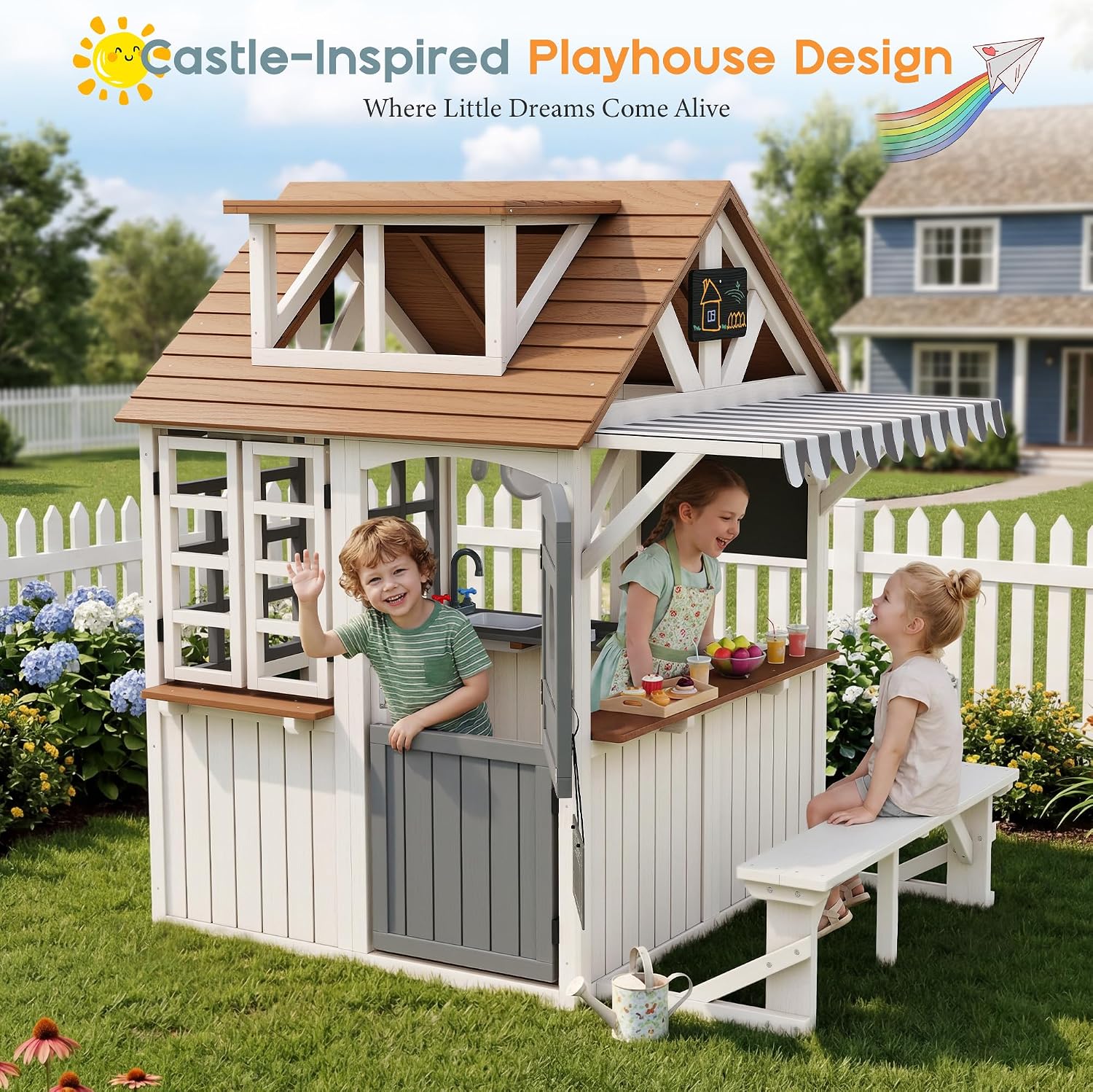 Durable Fir Wood Outdoor Kids  - Kids Outdoor Chalkboard ulasan dan harga