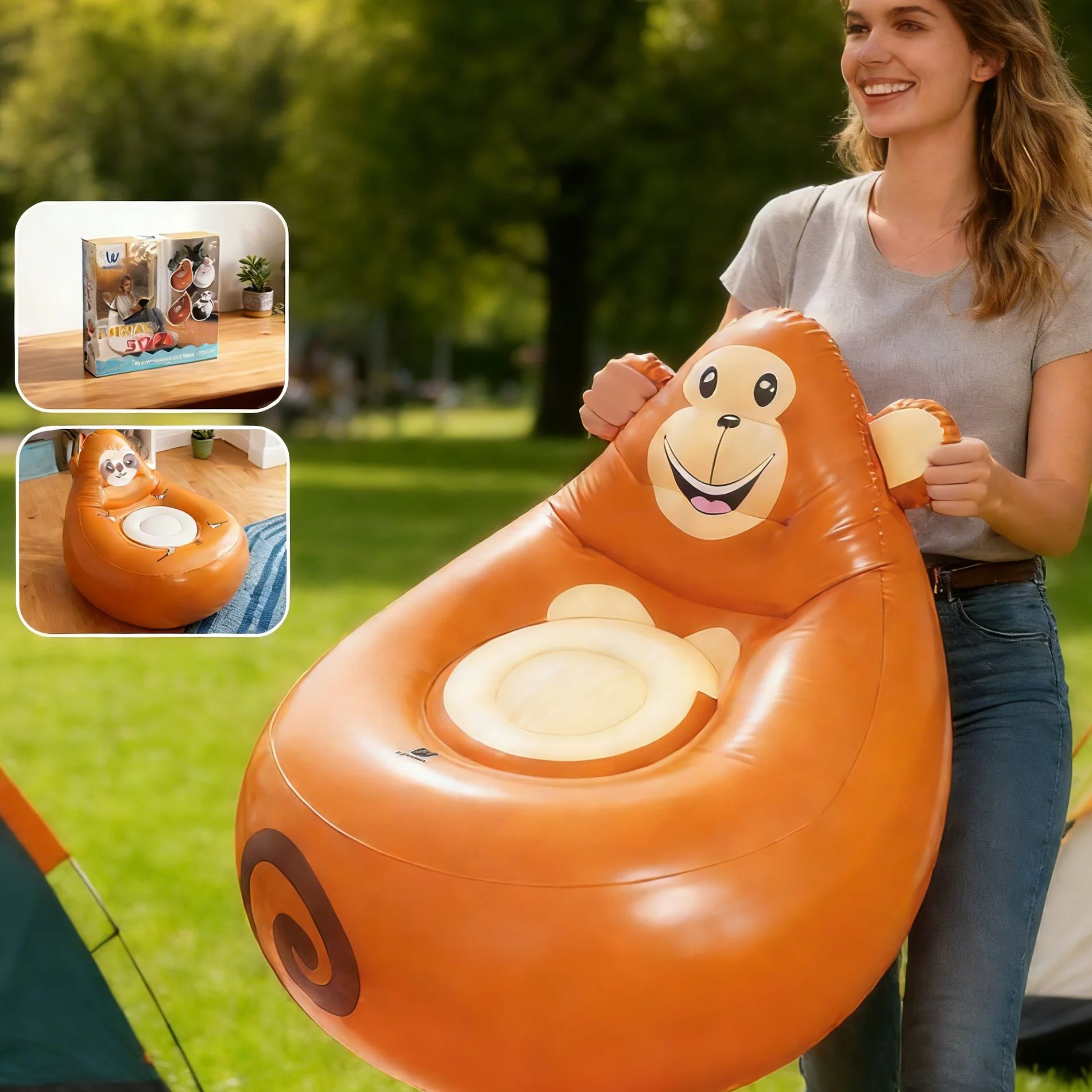 Inflatable Lazy Sofa Kids Cart - Kids Outdoor Lounge Furniture ulasan dan harga