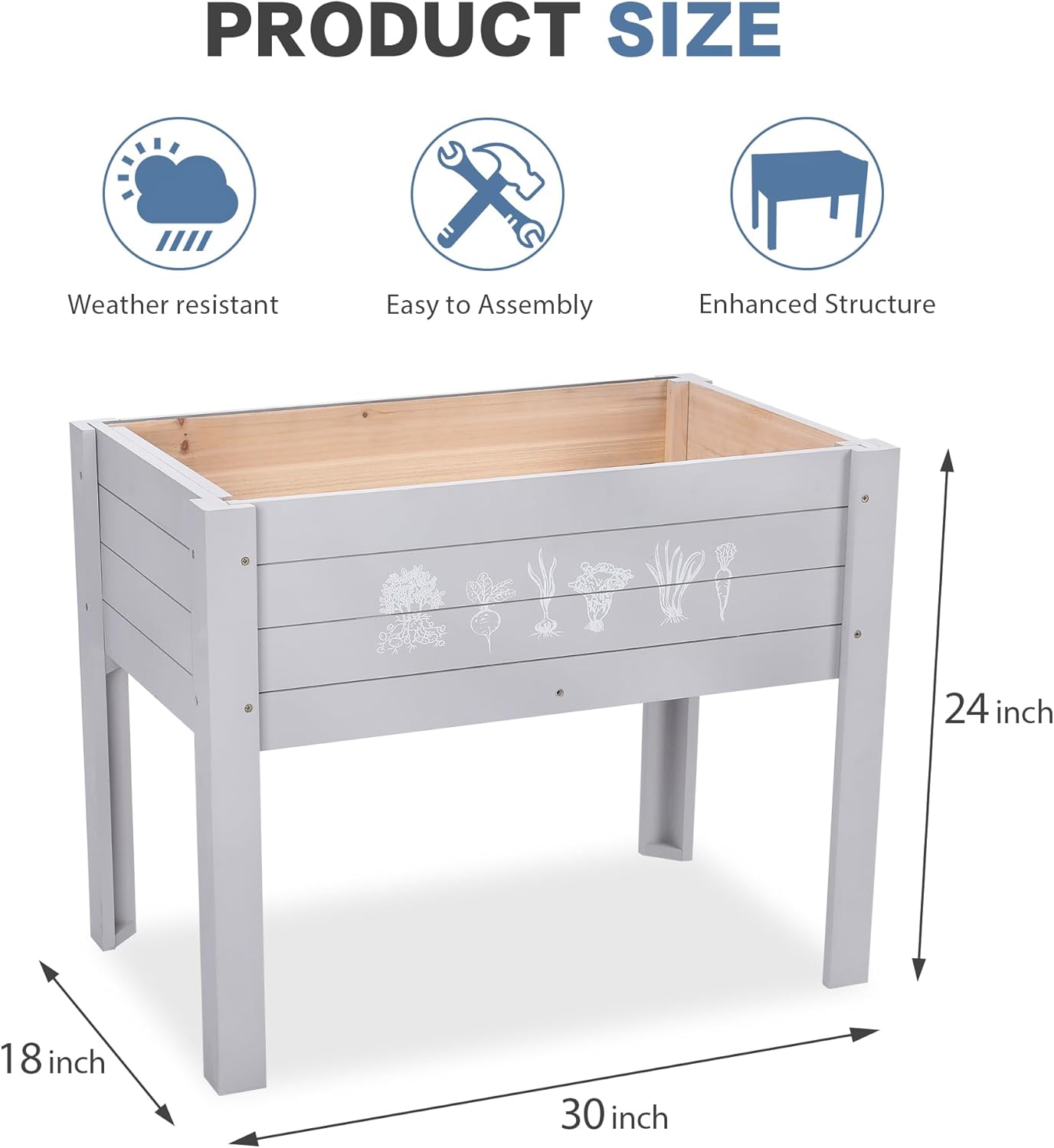 Kids Raised Garden Bed with DI - Kids Outdoor Chalkboard ulasan dan harga