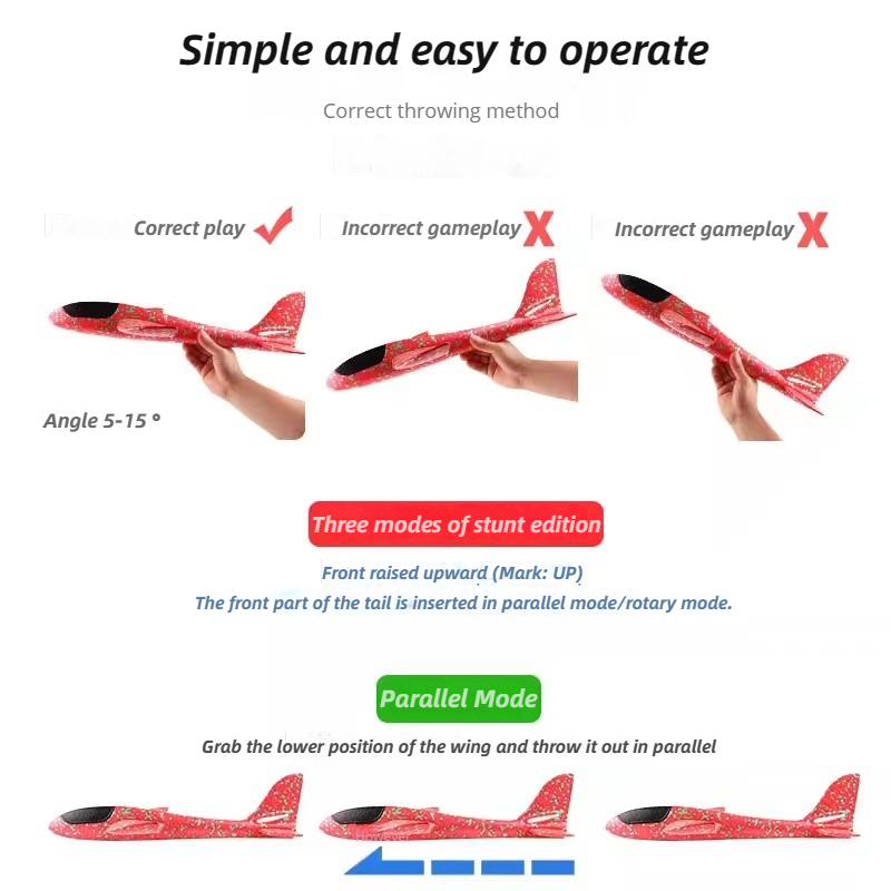 48cm Large Foam Airplane Child - Kids Outdoor Play Equipment ulasan dan harga