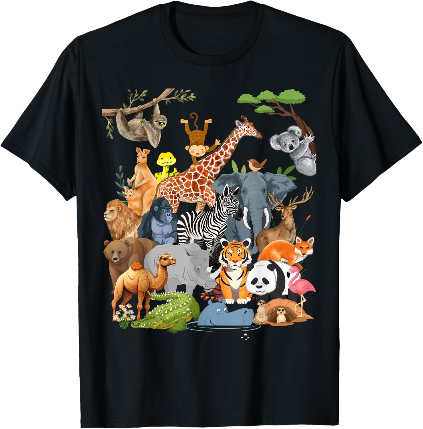 Men's Graphic Print T‑Shirt Ca - Kids Outdoor Zoo ulasan dan harga