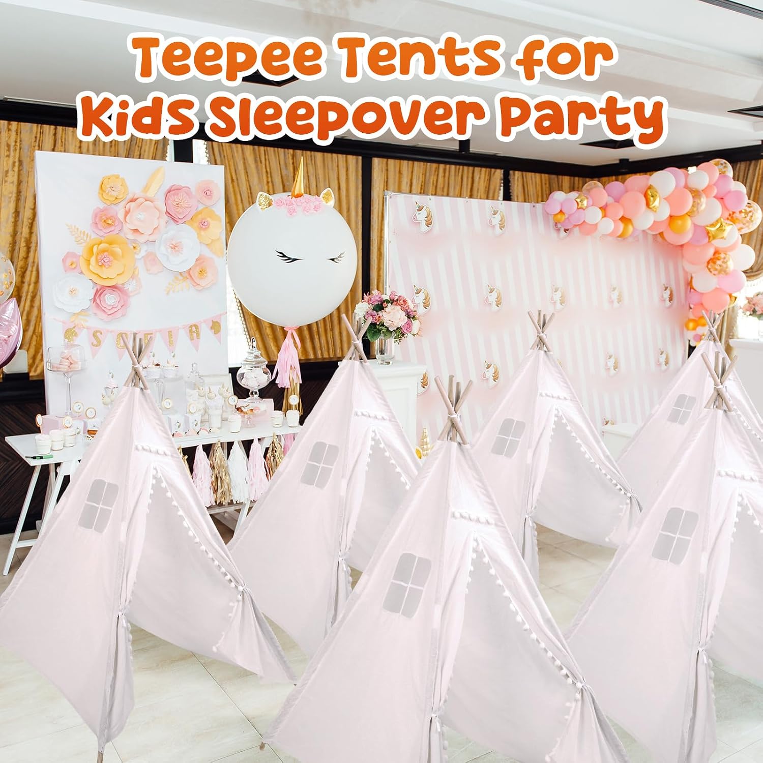 Windyun 6 Pcs Kids Teepee Tent - Kids Outdoor Tent ulasan dan harga