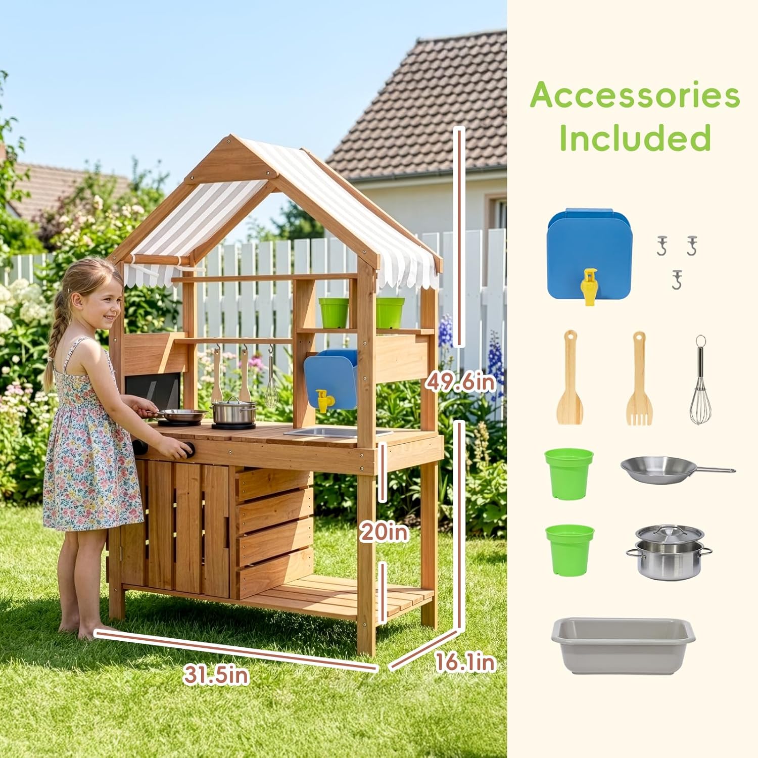 #Mud Kitchen Outdoor Playset C - Kids Outdoor Chalkboard ulasan dan harga