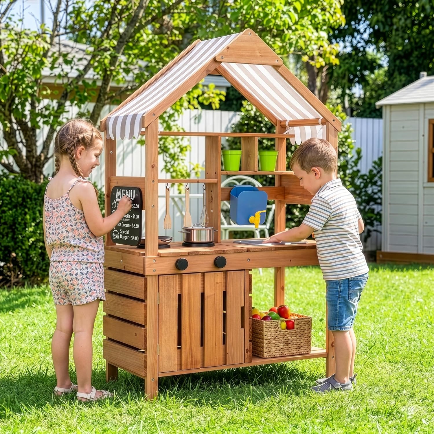 #Mud Kitchen Outdoor Playset C - Kids Outdoor Chalkboard ulasan dan harga