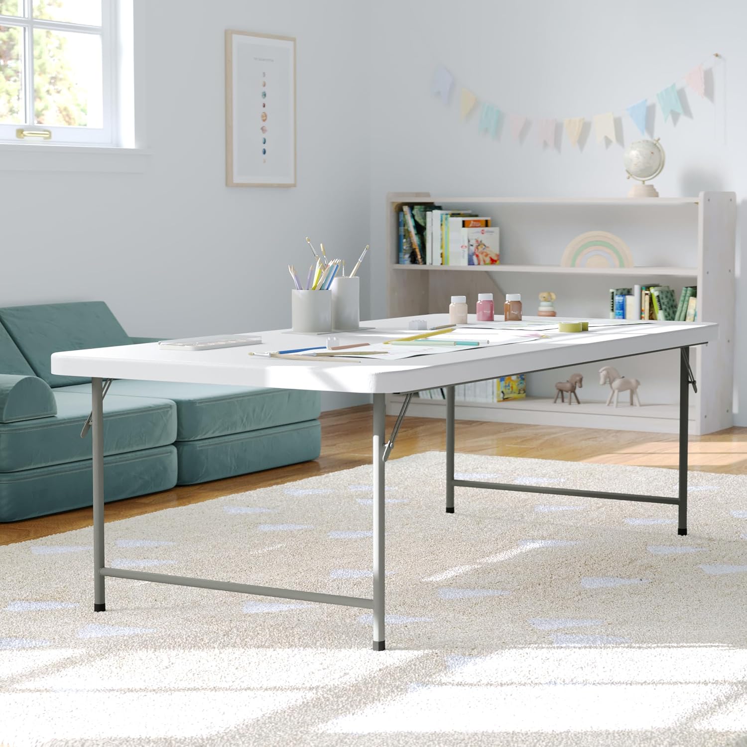 Kids 4.93ft Plastic Folding Ta - Kids Outdoor Table ulasan dan harga