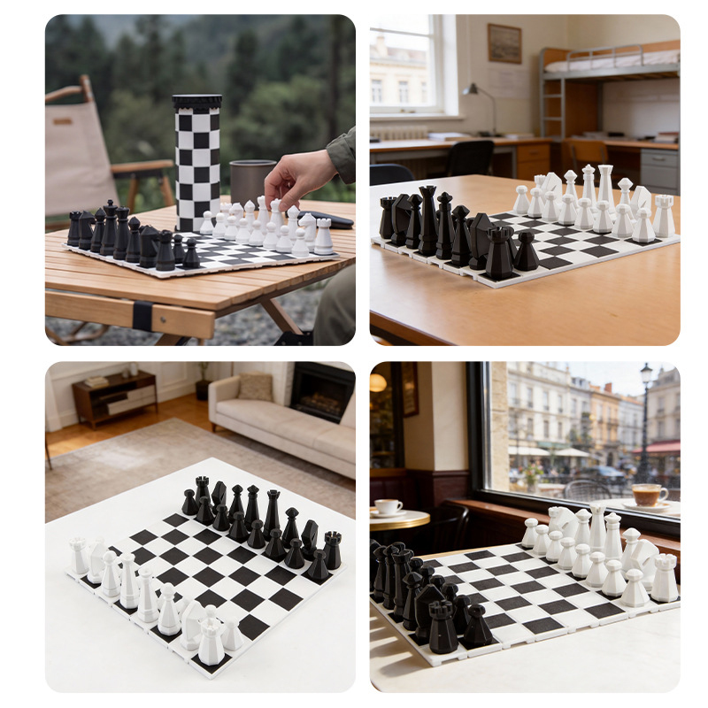 2 in 1 Portable Chess Game Set - Kids Outdoor Play Equipment ulasan dan harga