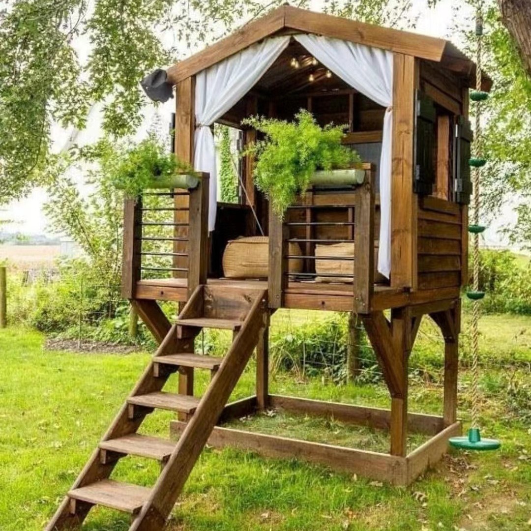 Outdoor Movable Assembly Homes - Kids Outdoor Wooden Playhouse ulasan dan harga