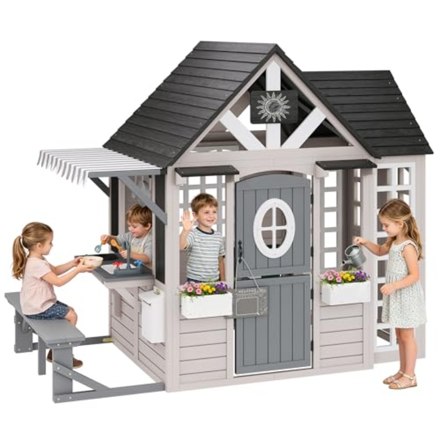 Outdoor wooden playhouse for k - Kids Outdoor Chalkboard ulasan dan harga