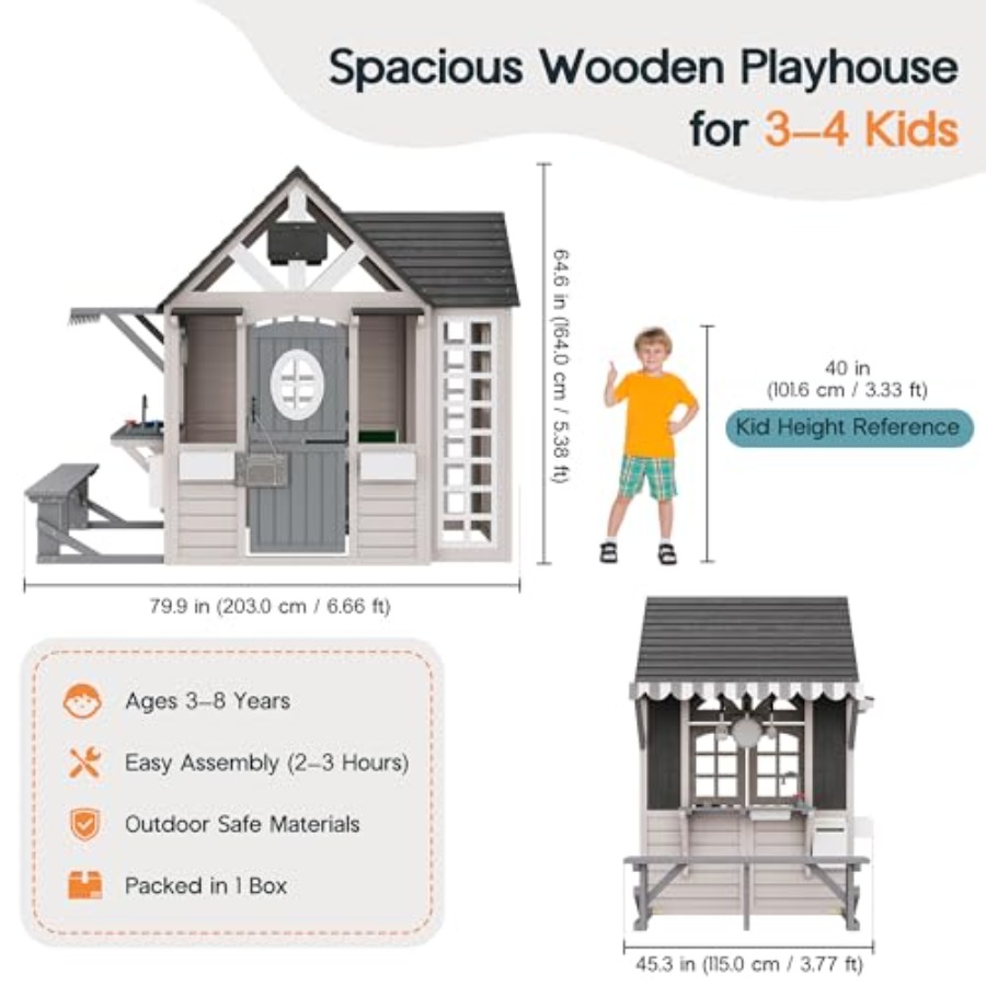 Outdoor wooden playhouse for k - Kids Outdoor Chalkboard ulasan dan harga