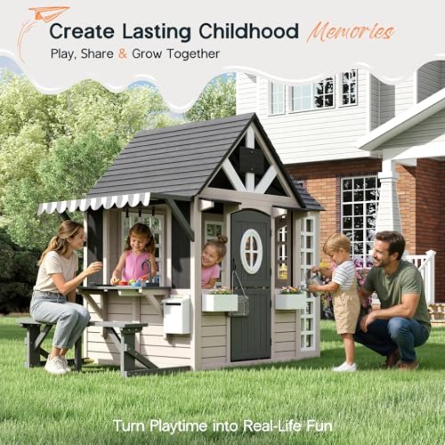 Outdoor wooden playhouse for k - Kids Outdoor Chalkboard ulasan dan harga